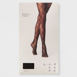 Women's Plus  Black  Diamond Shift Sheer Tights ,   A New Day 1x - 2x   NIP